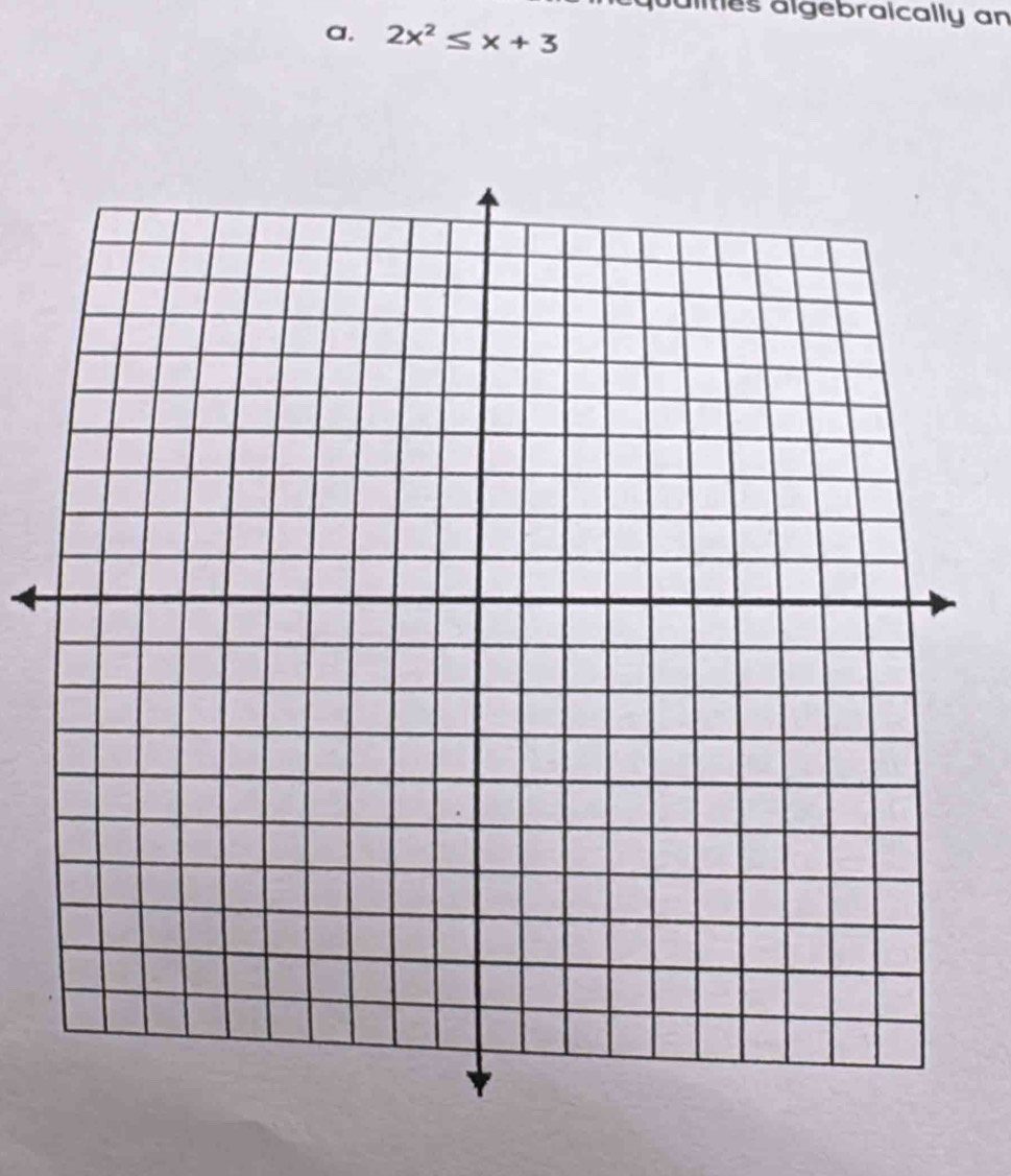 qualiies algebraically an 
a. 2x^2≤ x+3