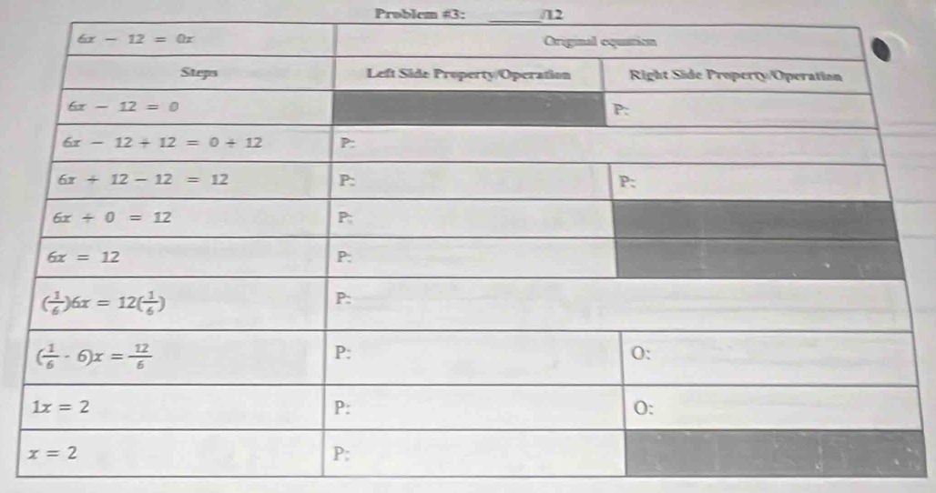 Problem #3: _/12