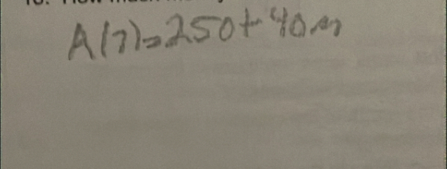 A(7)=250+40m