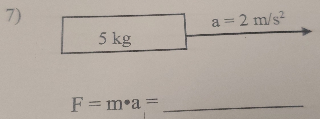 a=2m/s^2
5 kg
_ F=m· a=