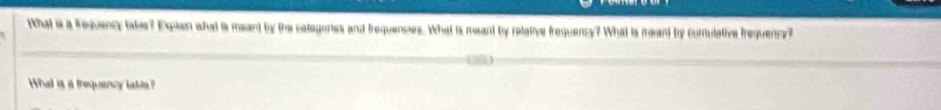 Solved: tthat is a frequency table? Explan what is meant by the ...