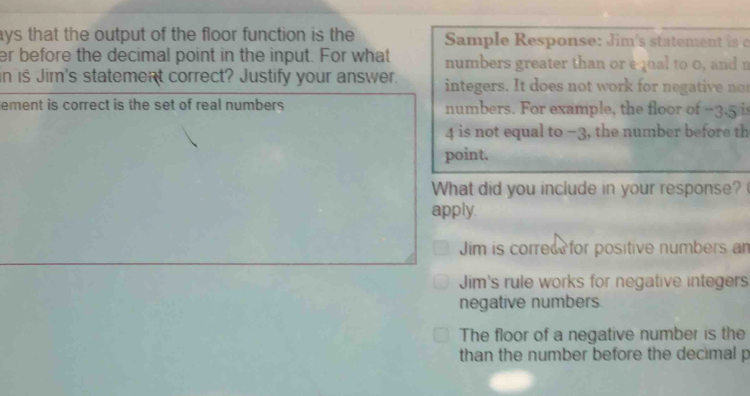 Solved: ays that the output of the floor function is the Sample ...