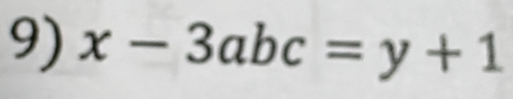 x-3abc=y+1