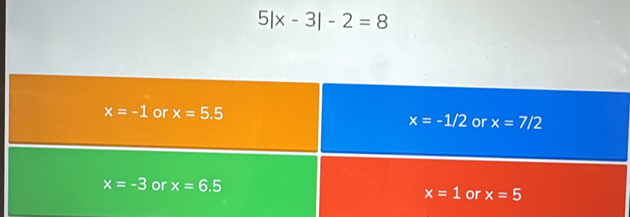 5|x-3|-2=8