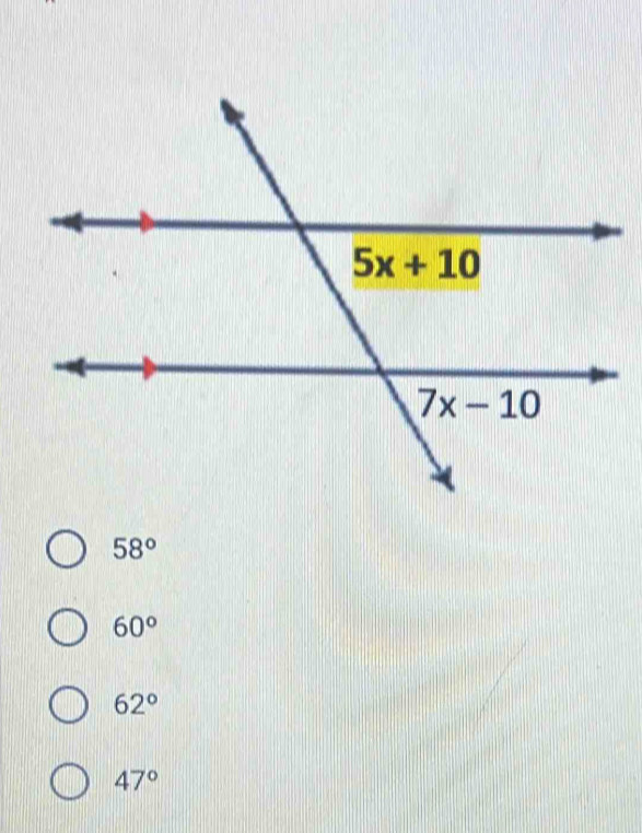 58°
60°
62°
47°