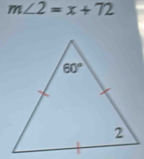 m∠ 2=x+72