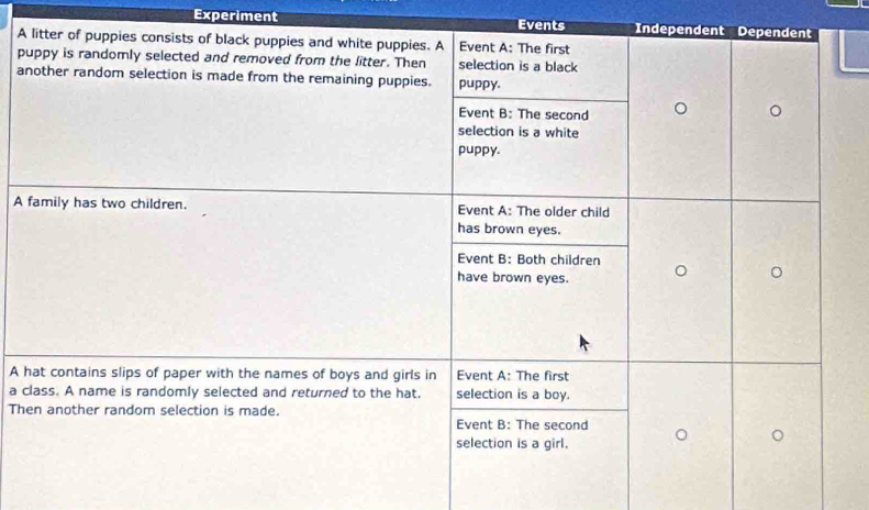 Experiment Events
A
p
a
A 
A
a c 
Th