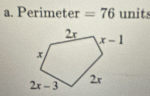 Perimeter =76 units