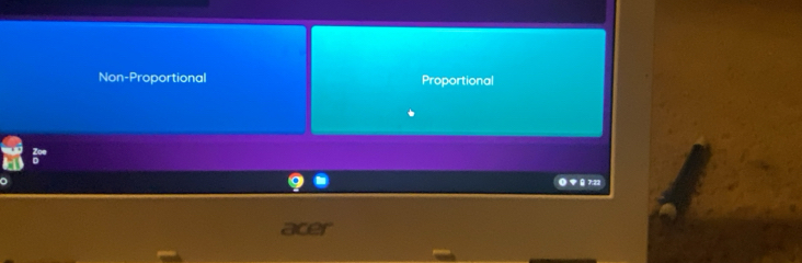 Non-Proportional Proportional 
⑩♀7:23 
acer