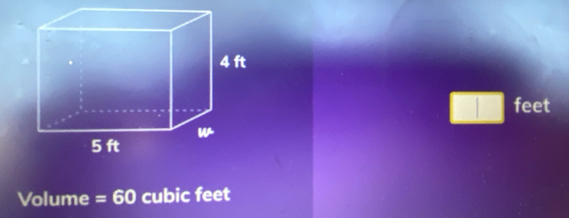 feet
Volume =60 cubic feet