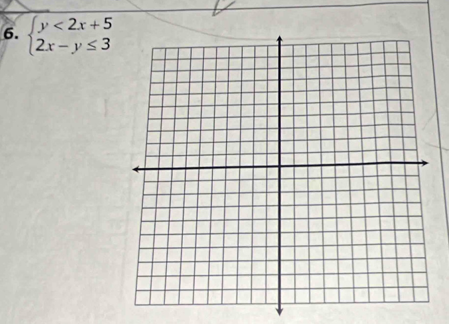 beginarrayl y<2x+5 2x-y≤ 3endarray.