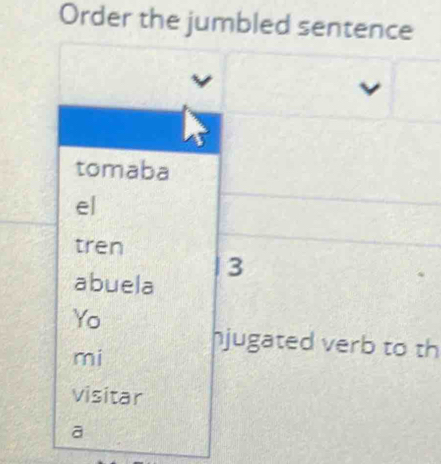 Order the jumbled sentence 
th