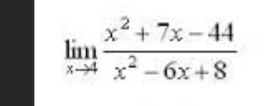 limlimits _xto 4 (x^2+7x-44)/x^2-6x+8 