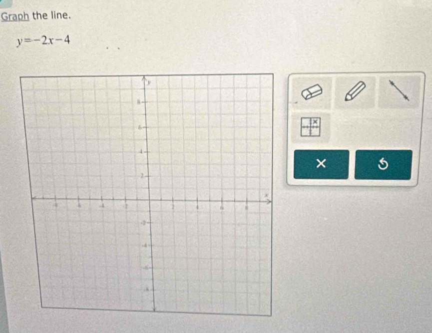 Graph the line.
y=-2x-4
×