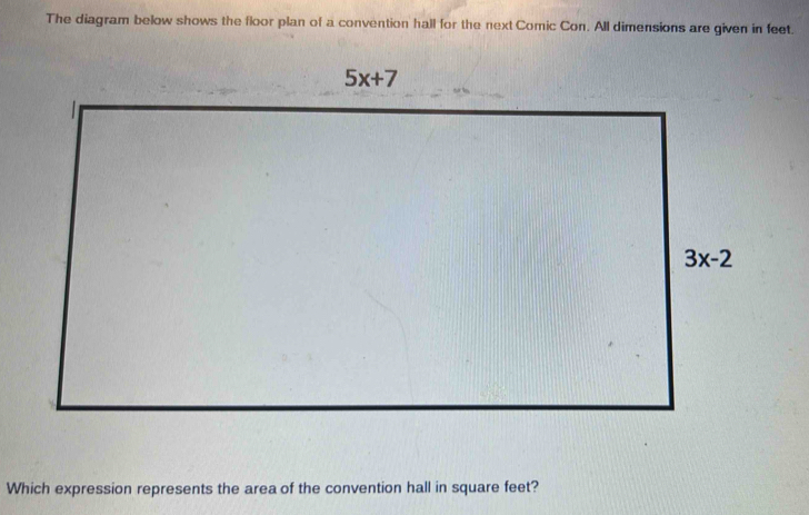 Solved: The diagram below shows the floor plan of a convention hall for ...