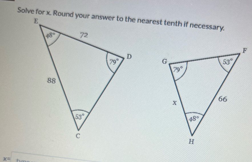 x= overline 