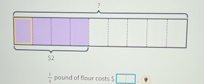  1/9  pound of flour costs $.