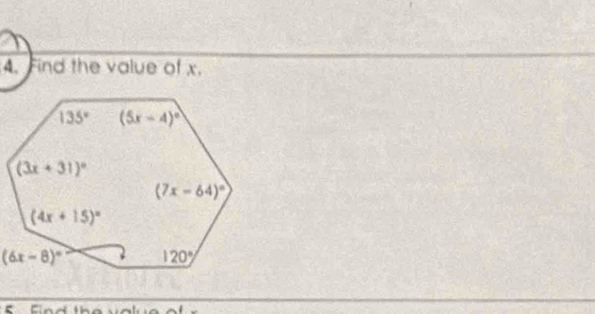 Find the value of x.
F n d  th e  va lu   e  o