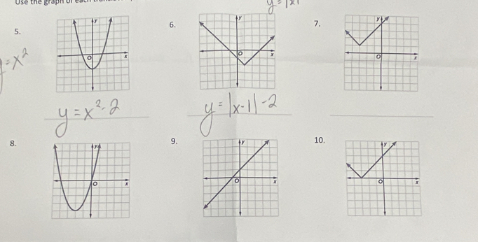 Ose the graph of e. 
6. 
7. 
5. 
8. 
9.10.