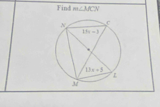 Find m∠ MCN