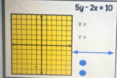 5y-2x=10
X=
Y=