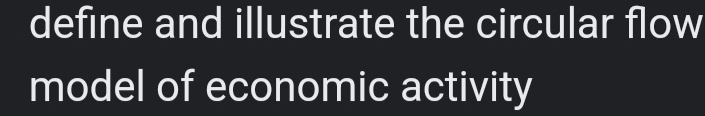 define and illustrate the circular flow 
model of economic activity