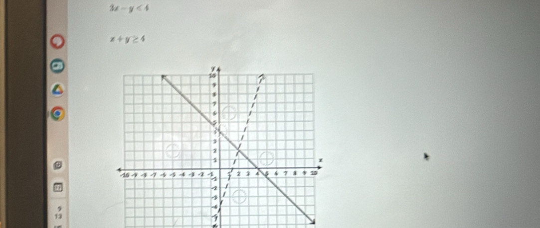 2x-y<4</tex>
x+y≥ 4
,
13