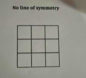 No line of symmetry