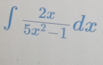 ∈t  2x/5x^2-1 dx