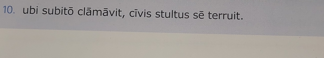 ubi subitō clāmāvit, cīvis stultus sē terruit.