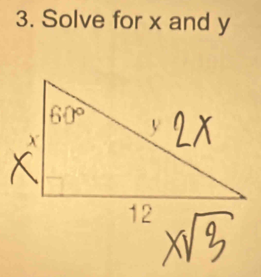 Solve for x and y