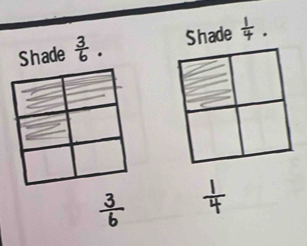 □  
Shade  1/4 . 
Shade  3/6 