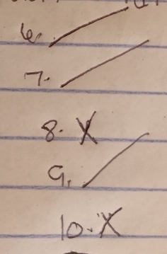 8. X
G.
10. X