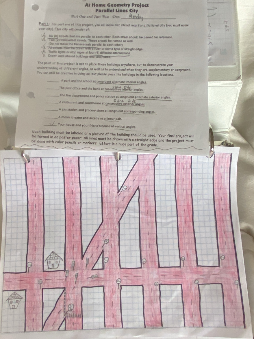 Solved: At Home Geometry Project Parallel Lines City _ Part One and ...