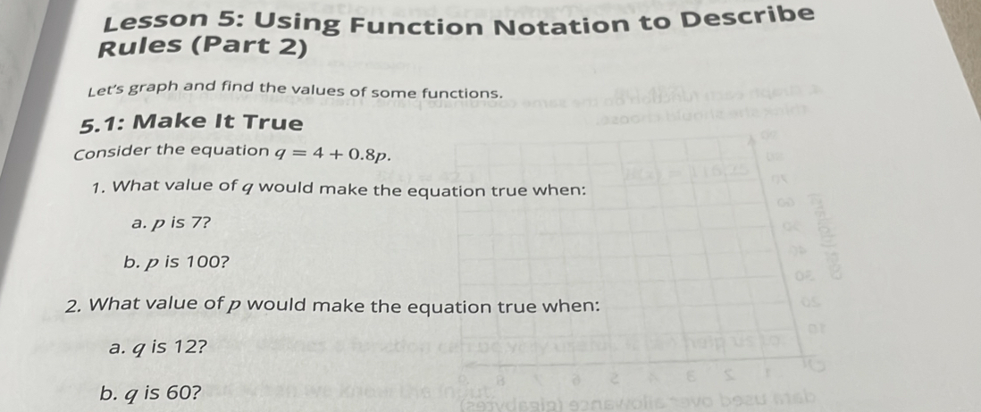 Lesson 5: Using Function Notation to Describe Rules (Part 2) Let's ...