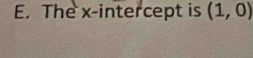 The x-intercept is (1,0)