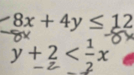 8x+4y≤ 12
y+2
2