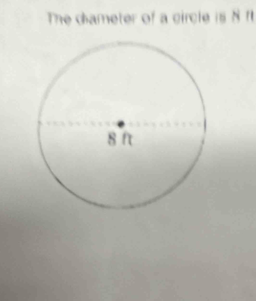 The diameter of a circle is 8 f