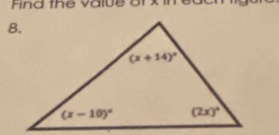 Find the value or x I