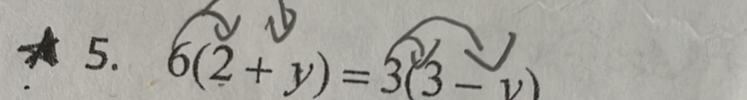 6(2+y)=3(3-y)