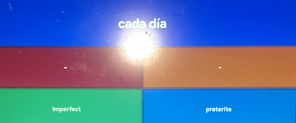 cada día
imperfect preterite