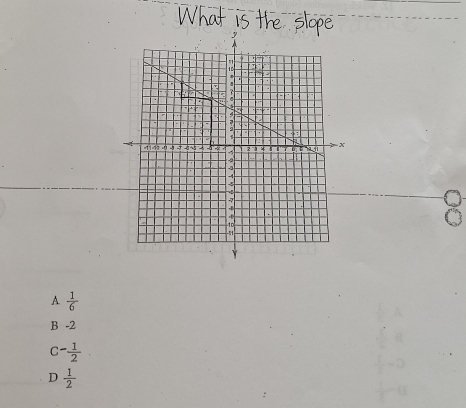 A  1/6 
B -2
C - 1/2 
D  1/2 