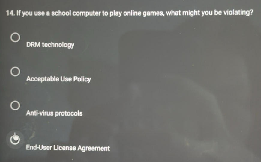 Solved: If you use a school computer to play online games, what might ...