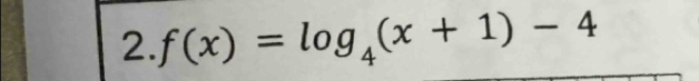 f(x)=log _4(x+1)-4