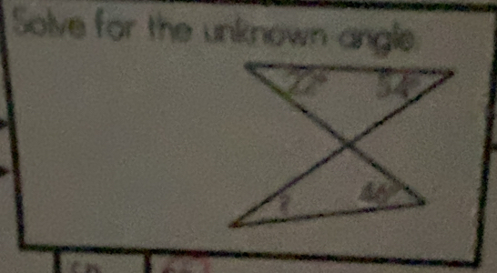 Solve for the unknown angle