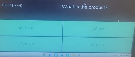 (3x-3)(x+4) What is the product?