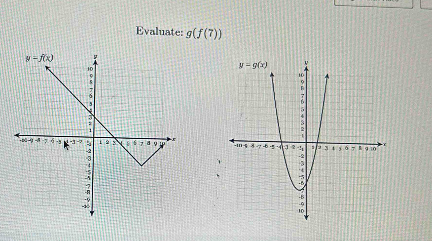 Evaluate: g(f(7))