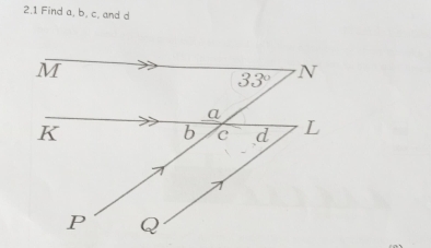 2,1 Find a, b, c, and d