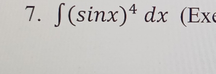 ∈t (sin x)^4dx (Ex