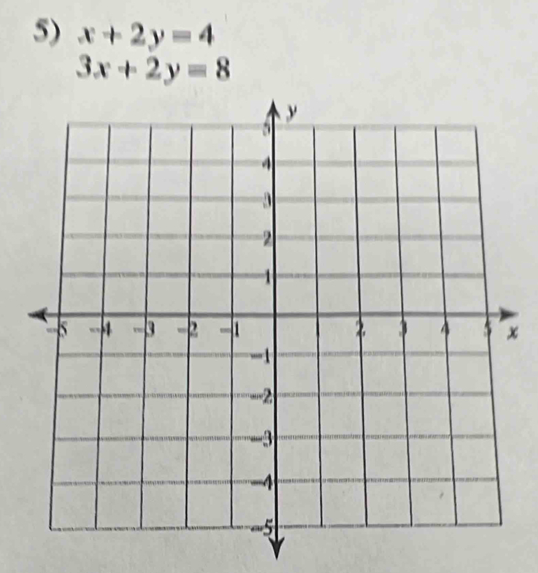 x+2y=4
3x+2y=8
x